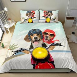 3D Beagle Riding Motorbike Bedding Sets 3D Beagle Riding Motorbike Bedding Sets