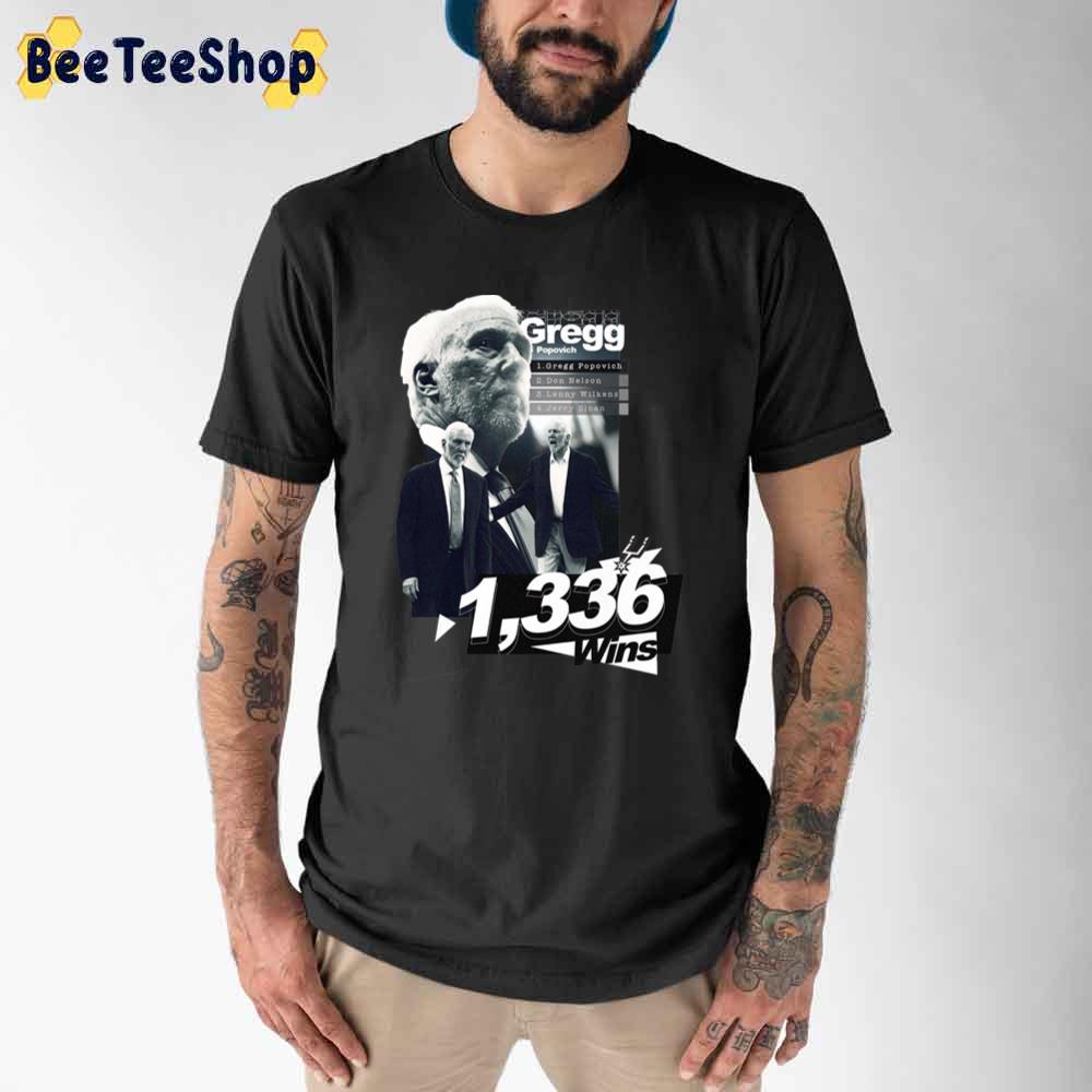 1336 Wins Gregg Popovich Unisex T-Shirt 1336 Wins Gregg Popovich Unisex T-Shirt