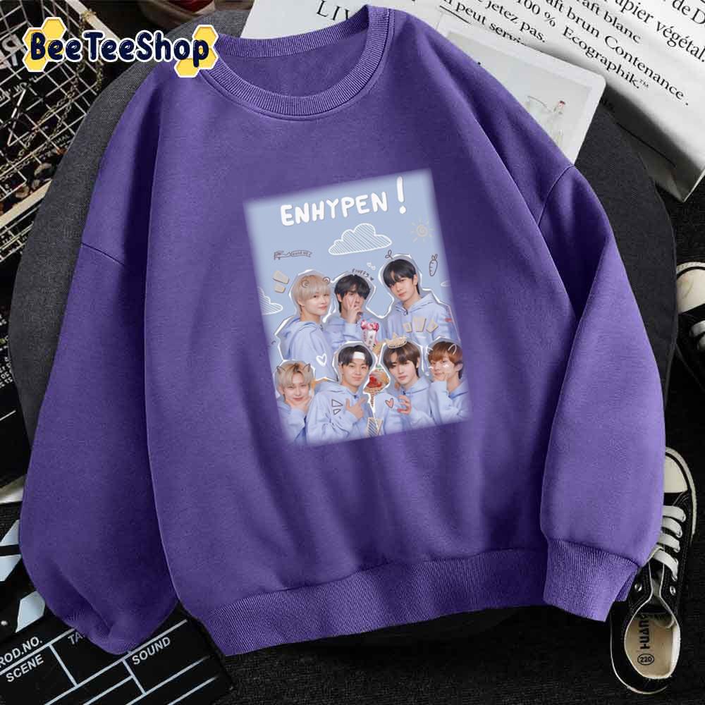 2021 Blue Aesthetic Enhypen Kpop Unisex Sweatshirt 2021 Blue Aesthetic Enhypen Kpop Unisex Sweatshirt