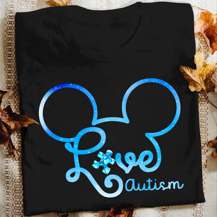 Blue Mickey Disney Love Autism Unisex T-Shirt Blue Mickey Disney Love Autism Unisex T-Shirt
