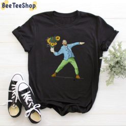 Funny Van Goghsky With His Sunflower Unisex T-Shirt Funny Van Goghsky With His Sunflower Unisex T-Shirt