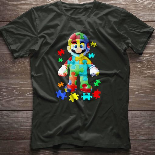 Mairo Puzzle Piece Autism Awareness Unisex T-Shirt