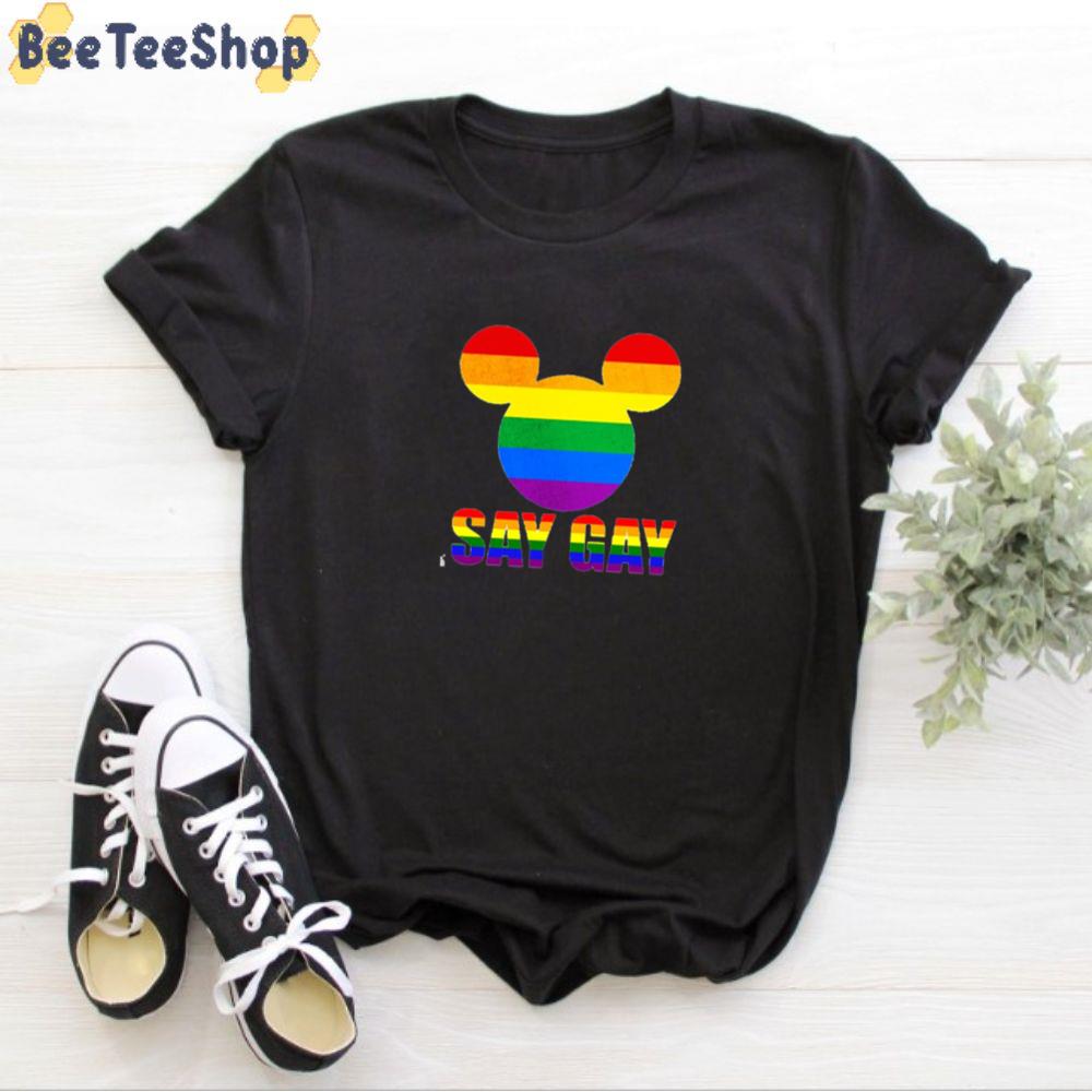 Mickey Mouse Disney Say Gay LGBT Unisex T-Shirt Mickey Mouse Disney Say Gay LGBT Unisex T-Shirt