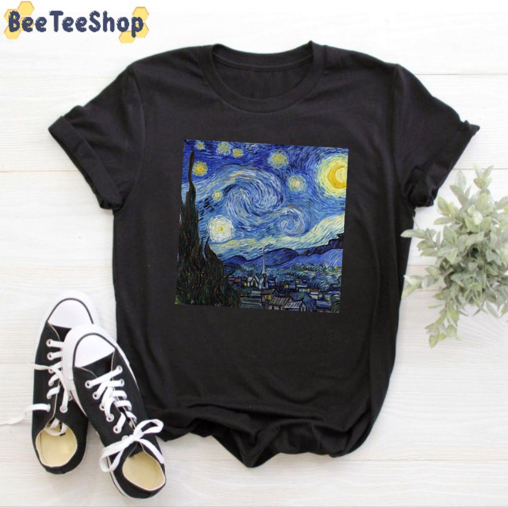 Digital Art In Tee Starry Night Vincent Van Gogh Unisex T-Shirt Digital Art In Tee Starry Night Vincent Van Gogh Unisex T-Shirt