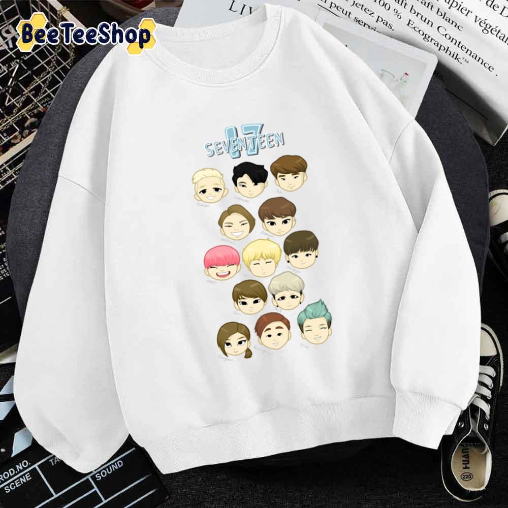 Chibi Heads Seventeen Kpop Unisex Sweatshirt Chibi Heads Seventeen Kpop Unisex Sweatshirt