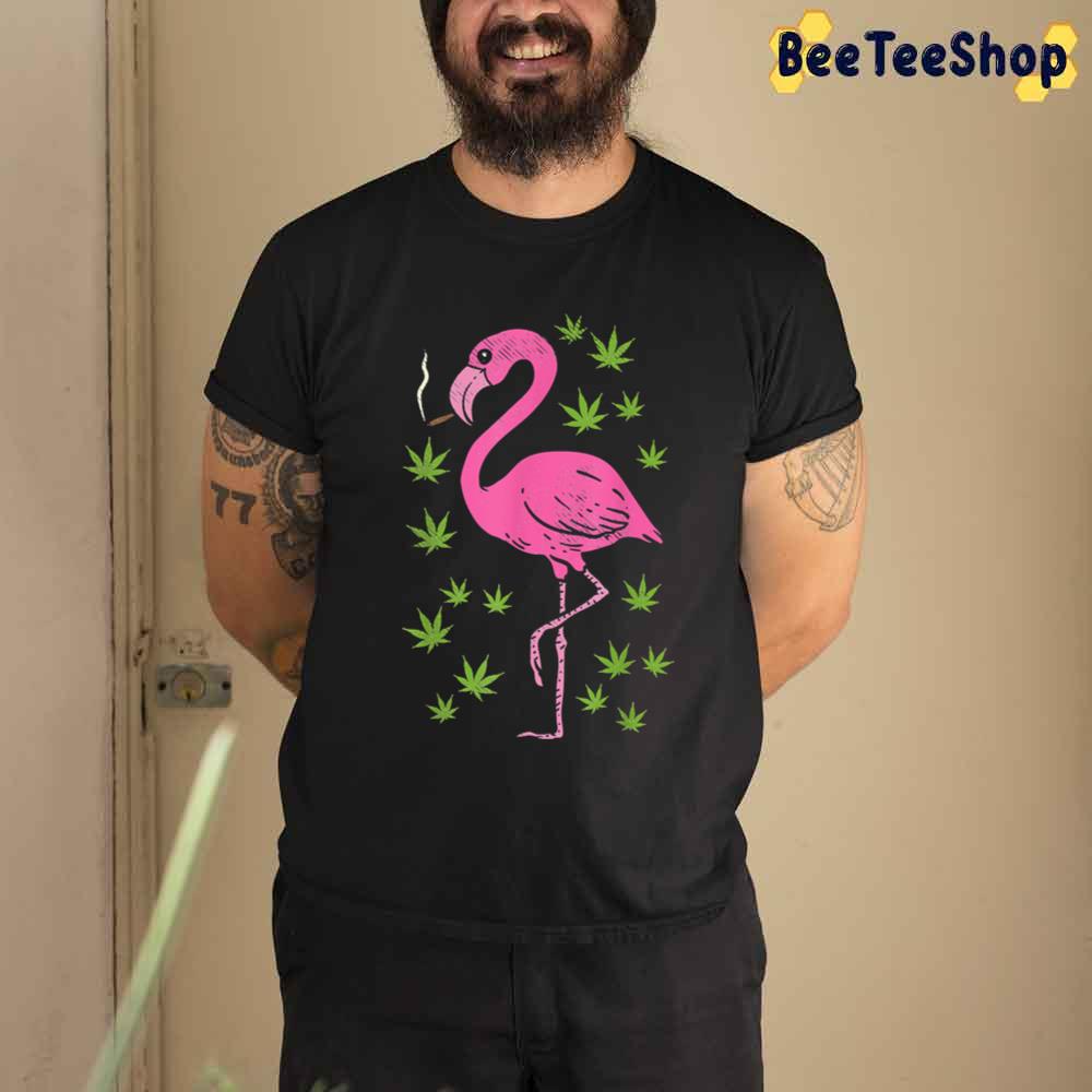 Flamingo Bird Smoking Weed Cannabis Blunt Unisex T-Shirt Flamingo Bird Smoking Weed Cannabis Blunt Unisex T-Shirt