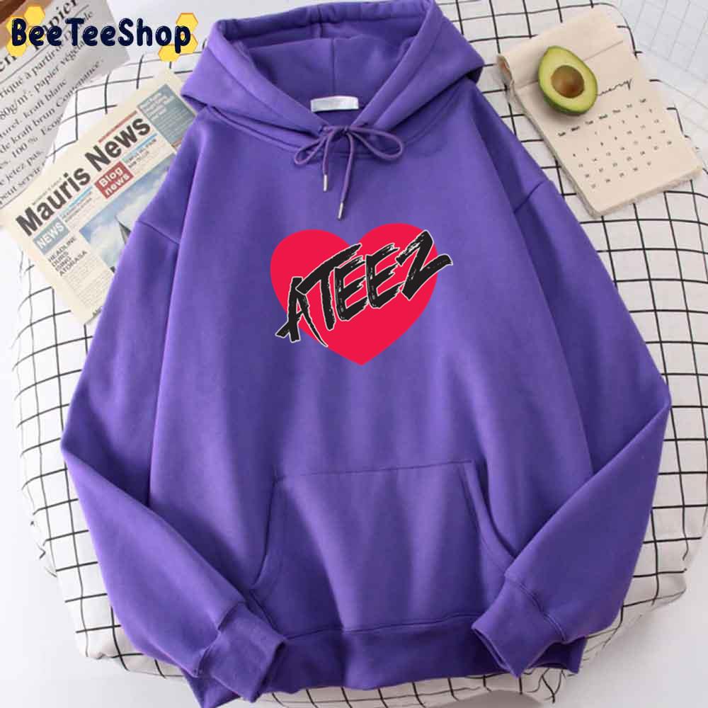 Red Heart And Ateez Kpop Unisex Hoodie Red Heart And Ateez Kpop Unisex Hoodie