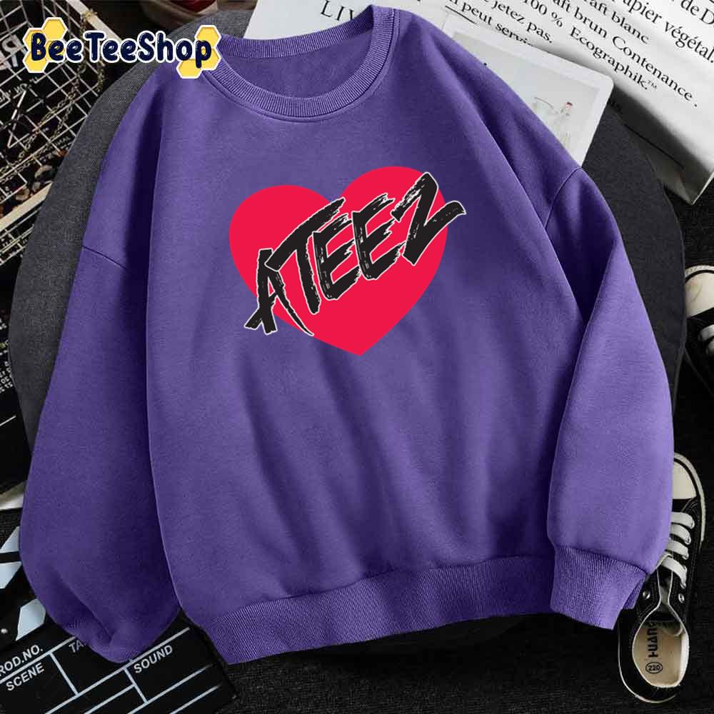Red Heart And Ateez Kpop Unisex Hoodie Red Heart And Ateez Kpop Unisex Hoodie
