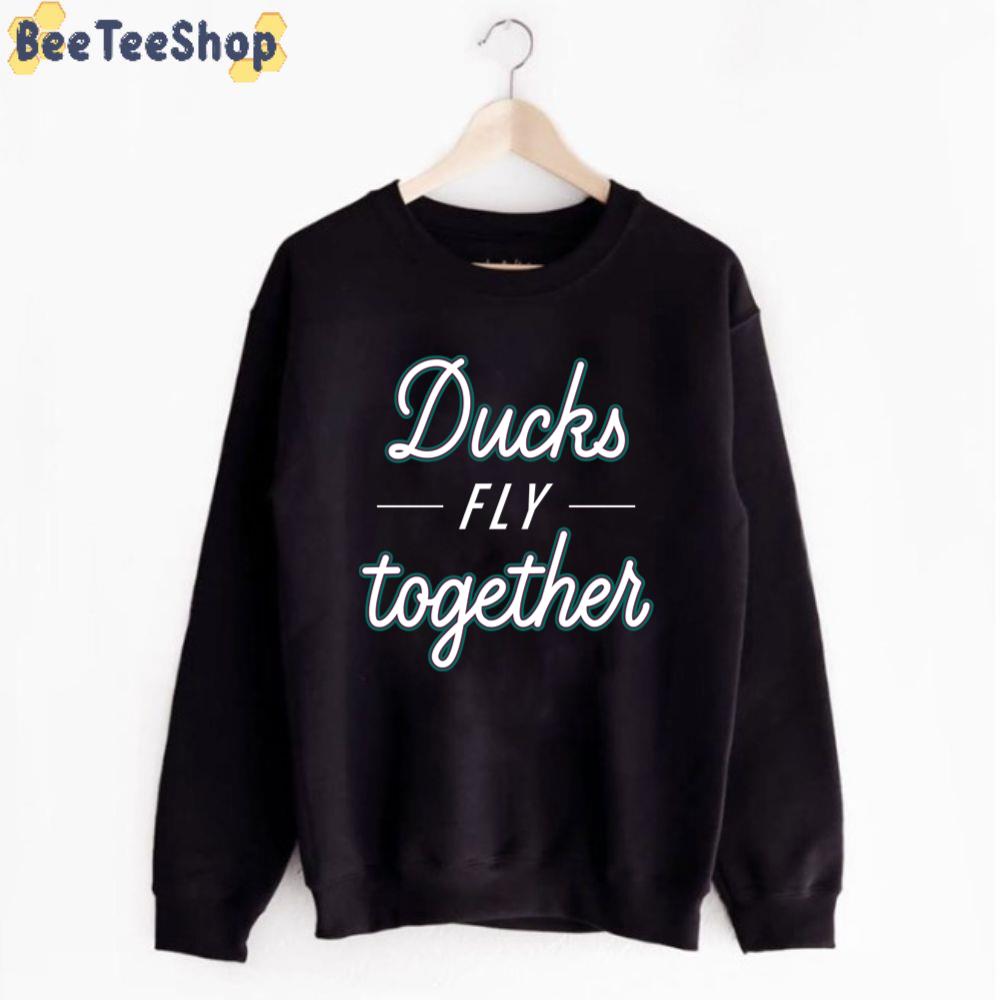 White Text Style Ducks Fly Together Anaheim Ducks Hockey Unisex T-Shirt White Text Style Ducks Fly Together Anaheim Ducks Hockey Unisex T-Shirt