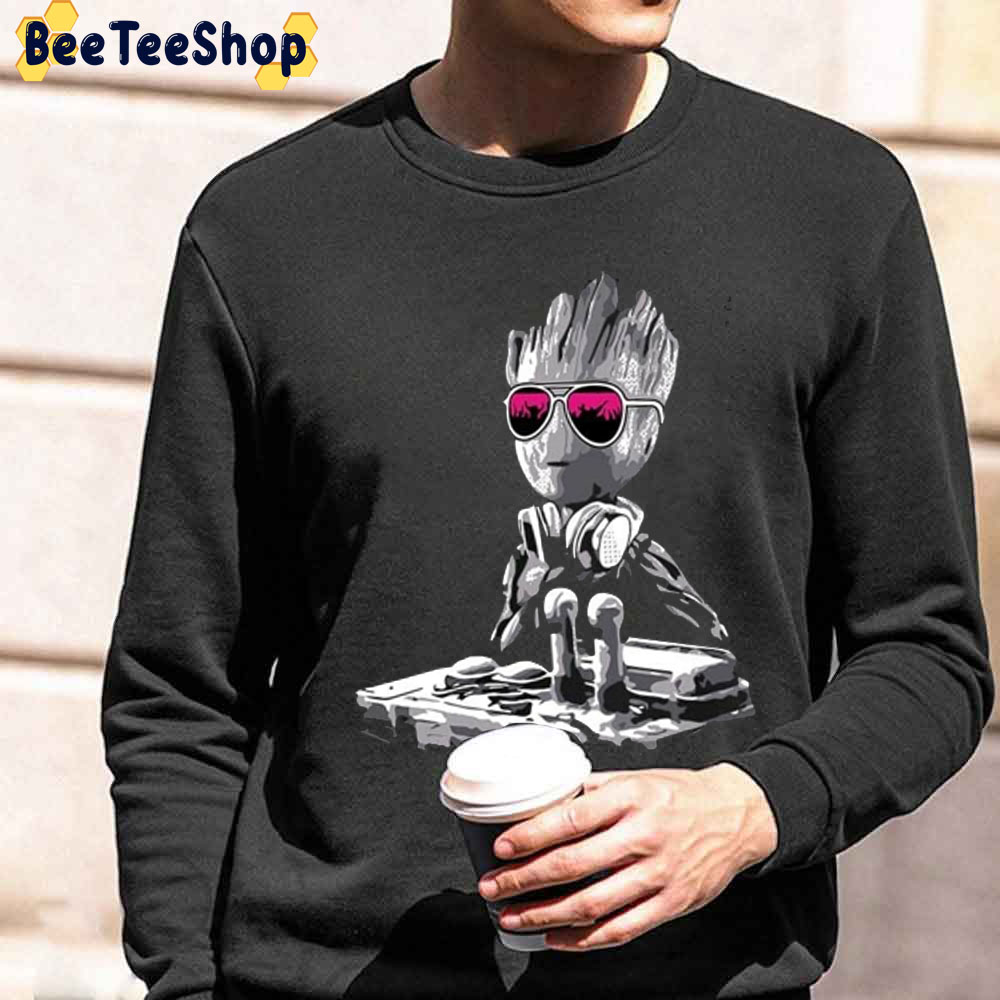 Music Guardians Headphones Funny Disco DJ Baby Groot Unisex T-Shirt Music Guardians Headphones Funny Disco DJ Baby Groot Unisex T-Shirt