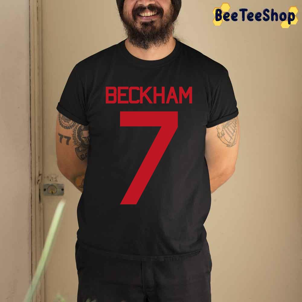 7 Red David Beckham Football Unisex T-Shirt 7 Red David Beckham Football Unisex T-Shirt