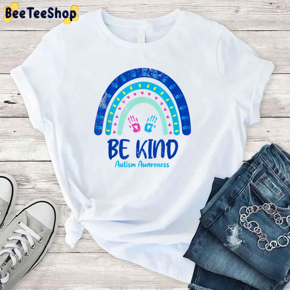 Blue Rainbow Be Kind Month Autism Awareness Unisex T-Shirt Blue Rainbow Be Kind Month Autism Awareness Unisex T-Shirt