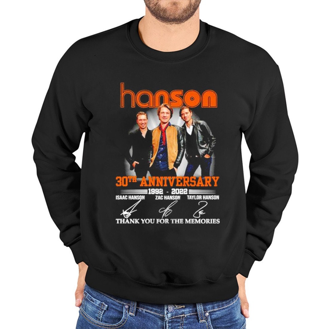 Vintage Hanson 30th Anniversary 1992 2022 Signatures Unisex Sweatshirt Vintage Hanson 30th Anniversary 1992 2022 Signatures Unisex Sweatshirt