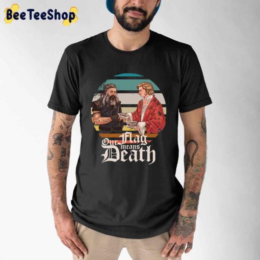 Stede And Blackbeard On Retro Sunset Our Flag Means Death Unisex T-Shirt