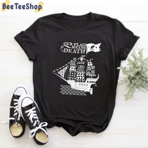 White Sailboat Our Flag Means Death Unisex T-Shirt