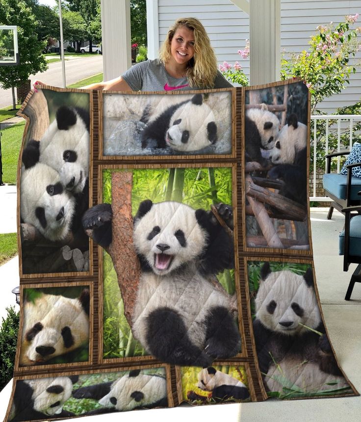 Active Panda Quilt Blanket Active Panda Quilt Blanket