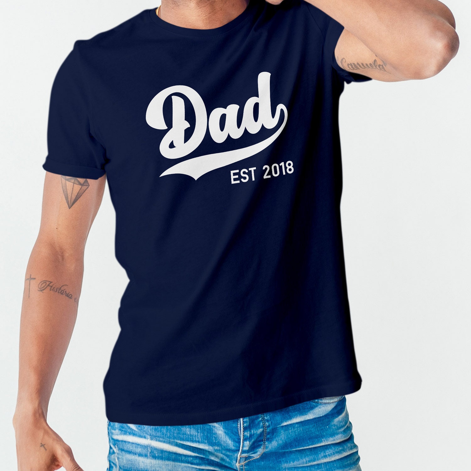 Art Text Dad Est 2021 Happy Father's Day Unisex T-Shirt Art Text Dad Est 2021 Happy Father's Day Unisex T-Shirt