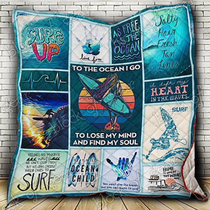 As Free As The Ocean Surfing Quilt Blanket As Free As The Ocean Surfing Quilt Blanket