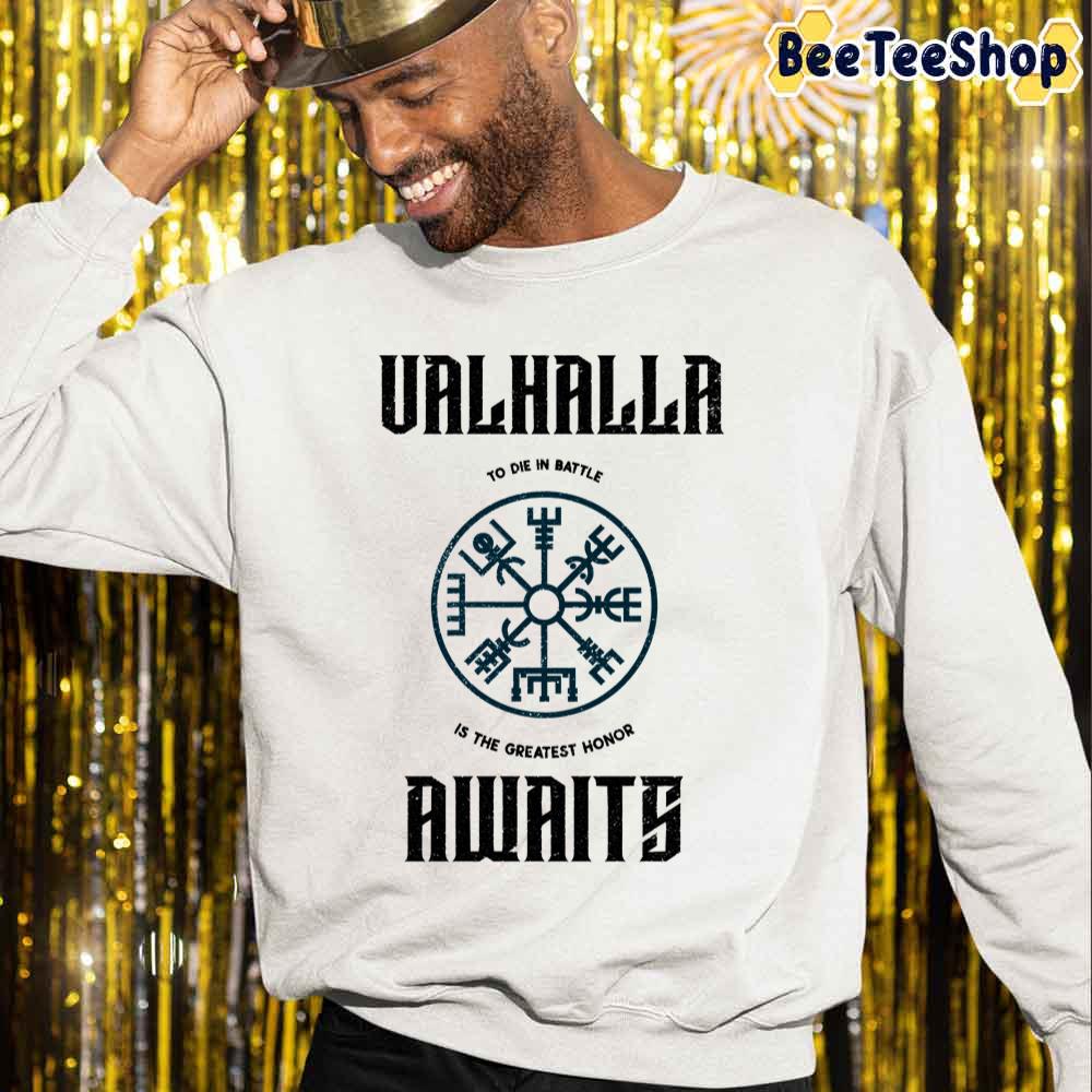 Awaits Viking Design Valhalla Game Unisex Sweatshirt Awaits Viking Design Valhalla Game Unisex Sweatshirt