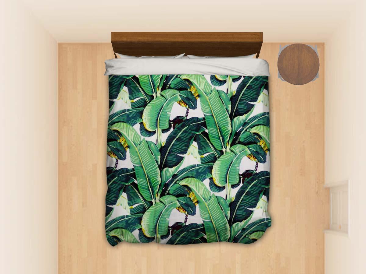 Banana Leaf Tropical Glam Palm Martinique Bedding Set Banana Leaf Tropical Glam Palm Martinique Bedding Set