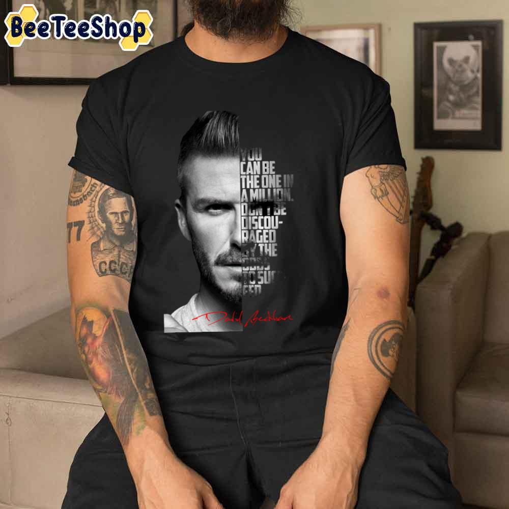 Black And White David Beckham Football Unisex T-Shirt Black And White David Beckham Football Unisex T-Shirt