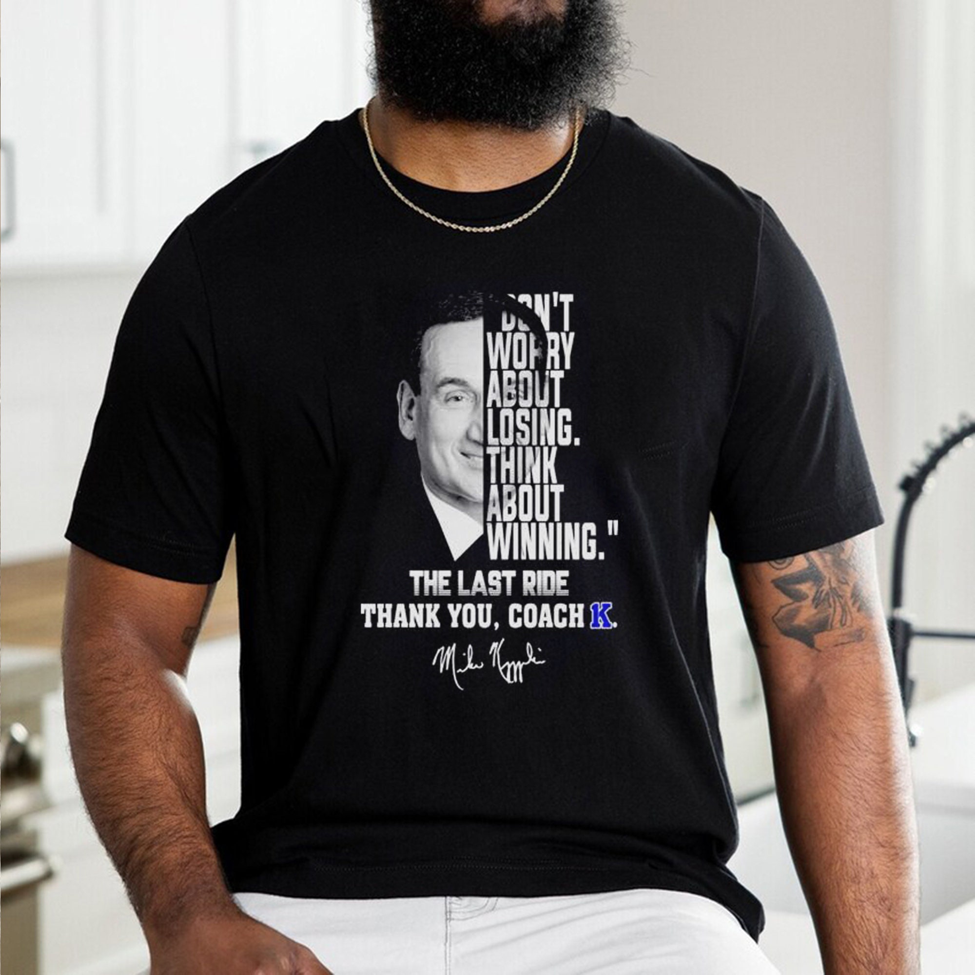 Black Style Mike Krzyzewski Don’t Worry About Losing Think About Winning The Last Ride Thank You Coach T-Shirt Black Style Mike Krzyzewski Don’t Worry About Losing Think About Winning The Last Ride Thank You Coach T-Shirt