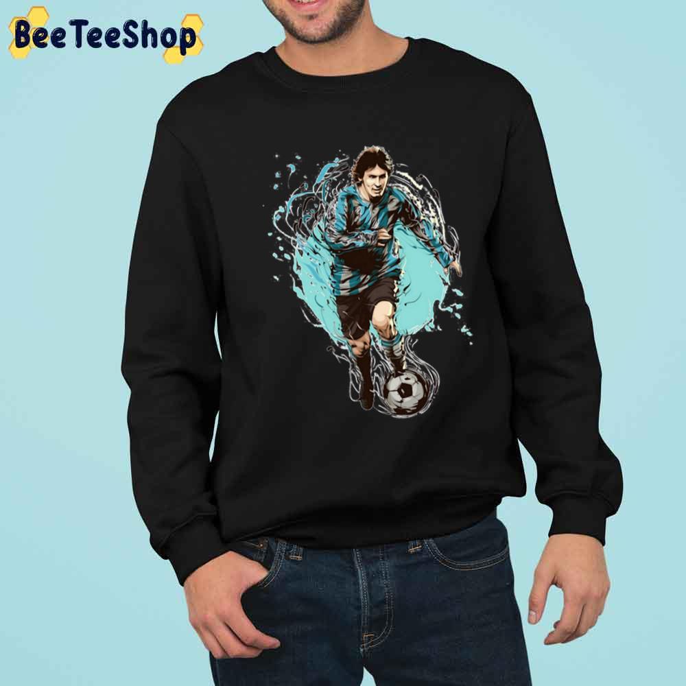 Blue Digital Style Lionel Messi Football Unisex T-Shirt Blue Digital Style Lionel Messi Football Unisex T-Shirt