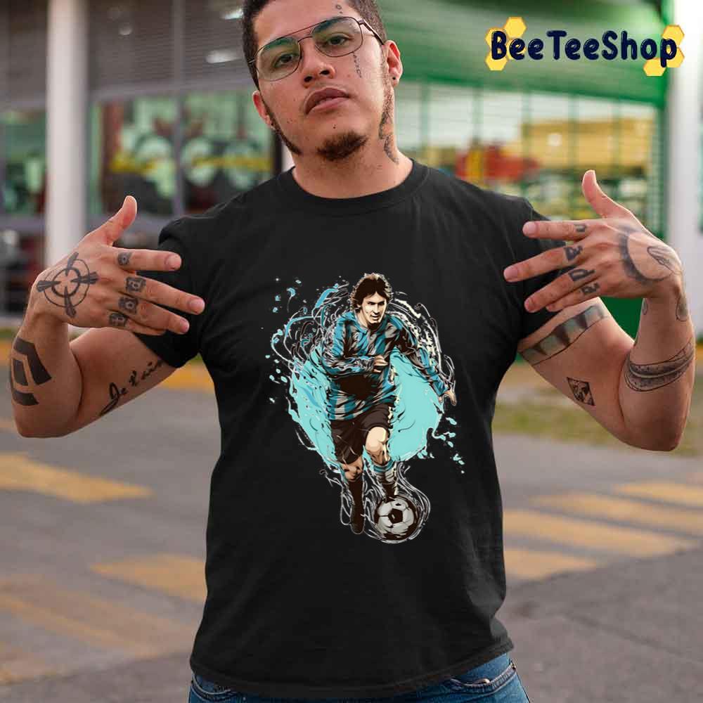 Blue Digital Style Lionel Messi Football Unisex T-Shirt Blue Digital Style Lionel Messi Football Unisex T-Shirt