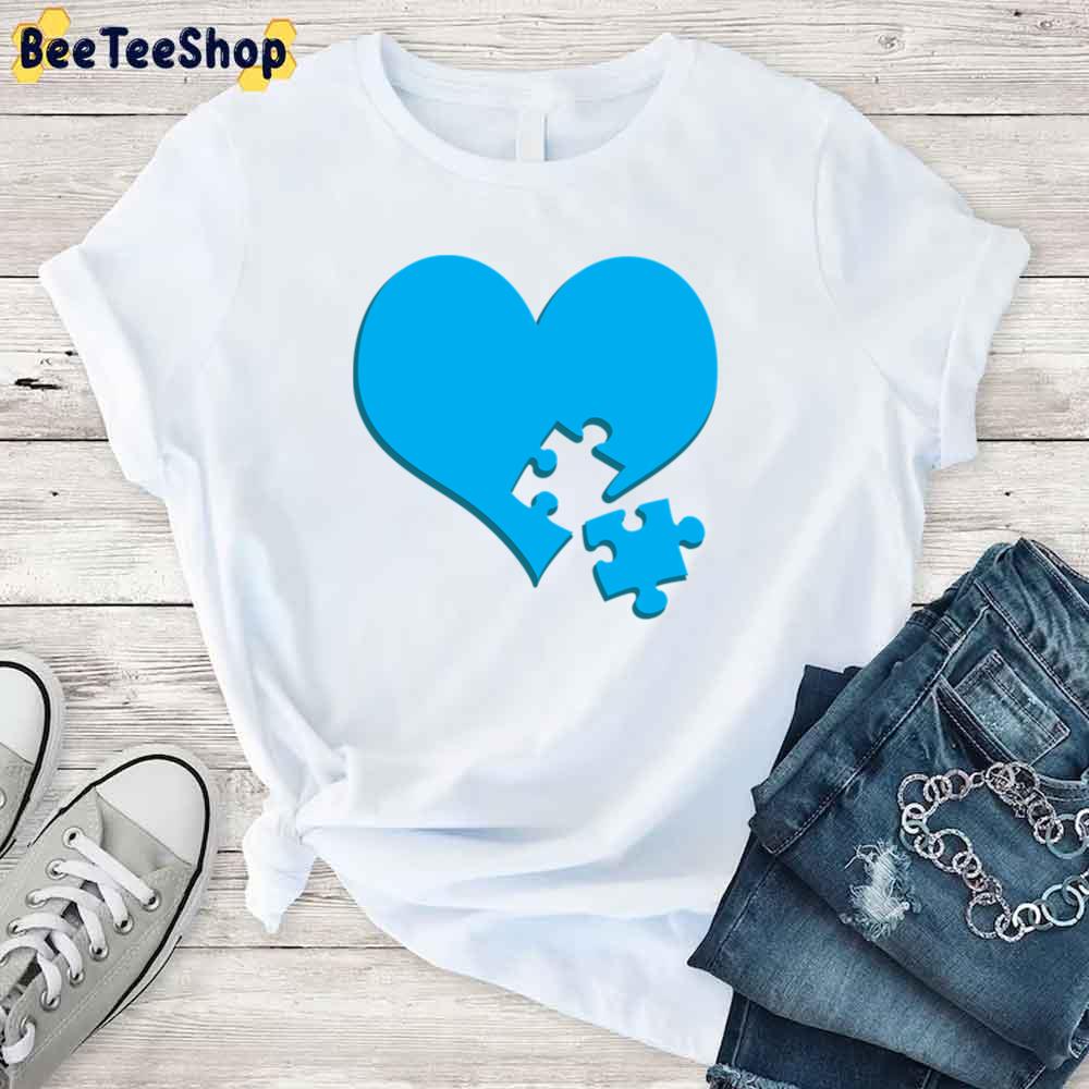 Blue Heart Autism Awareness Unisex T-Shirt Blue Heart Autism Awareness Unisex T-Shirt