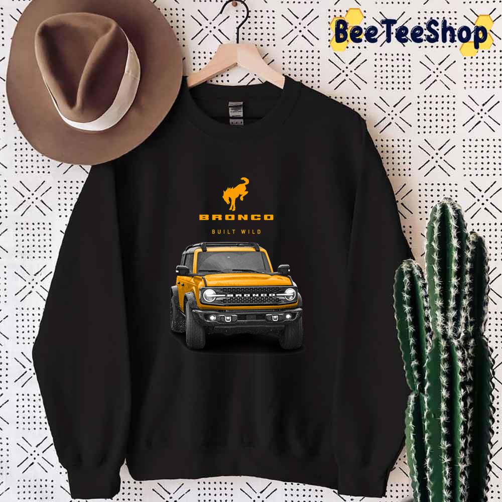 Bronco And Logo Cyber Orange Jeep Unisex T-Shirt Bronco And Logo Cyber Orange Jeep Unisex T-Shirt