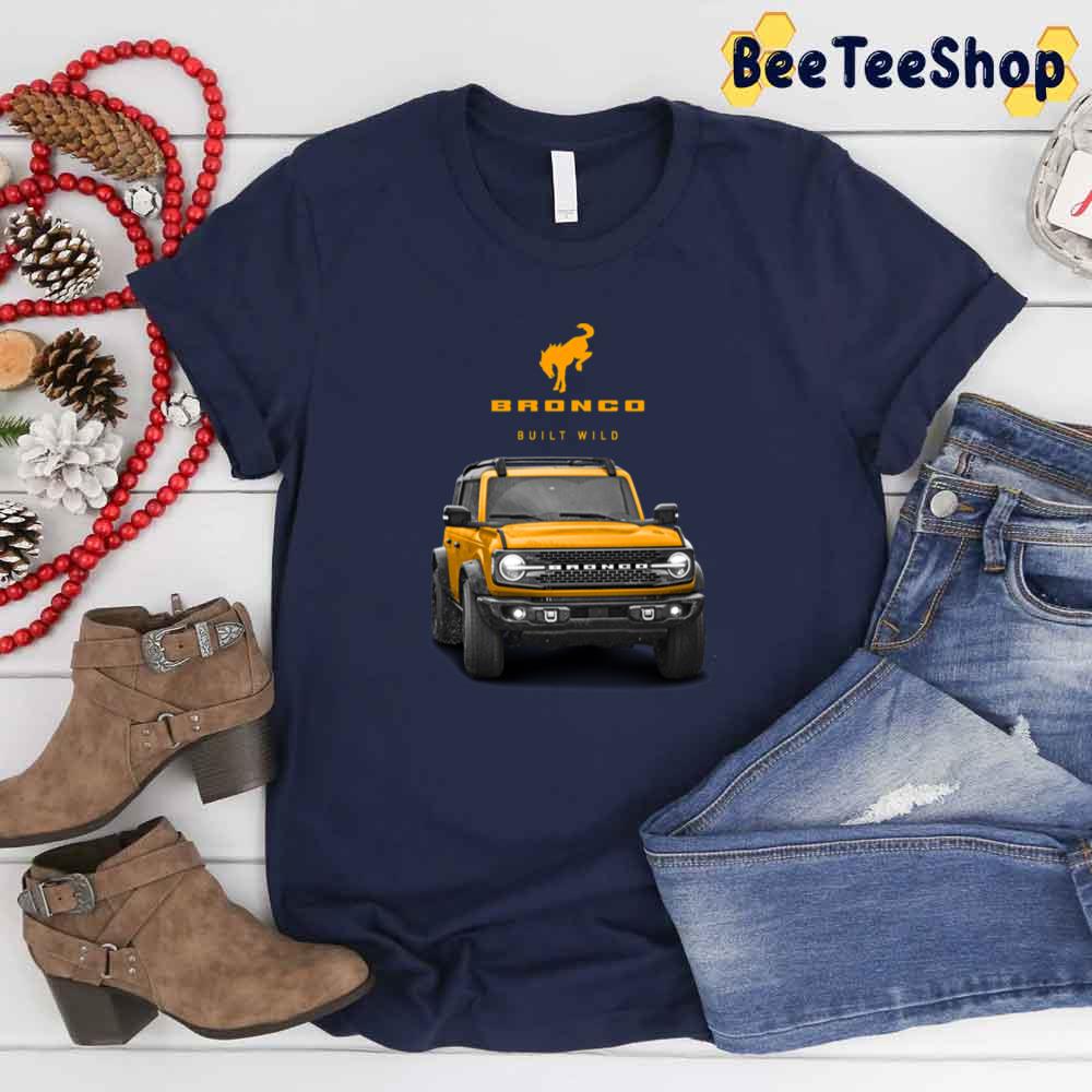 Bronco And Logo Cyber Orange Jeep Unisex T-Shirt Bronco And Logo Cyber Orange Jeep Unisex T-Shirt