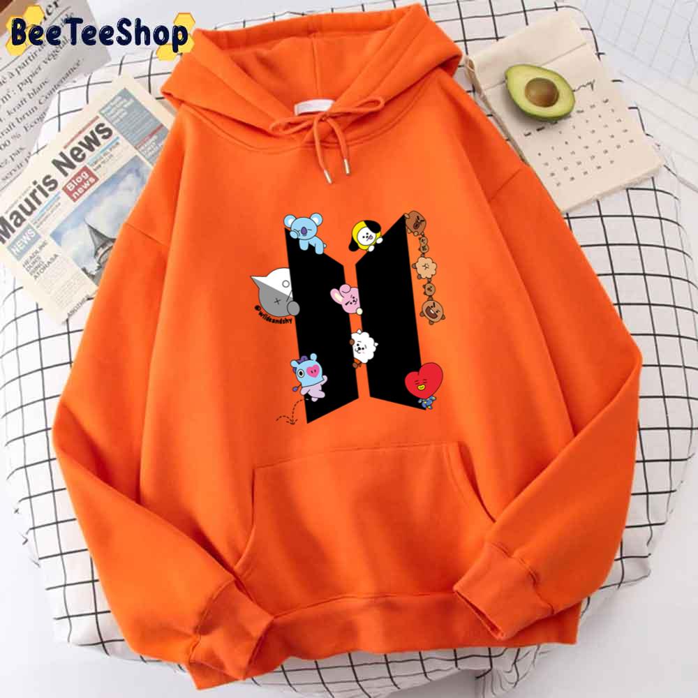 Bt21 Love Black Style BTS Kpop Unisex Hoodie Bt21 Love Black Style BTS Kpop Unisex Hoodie