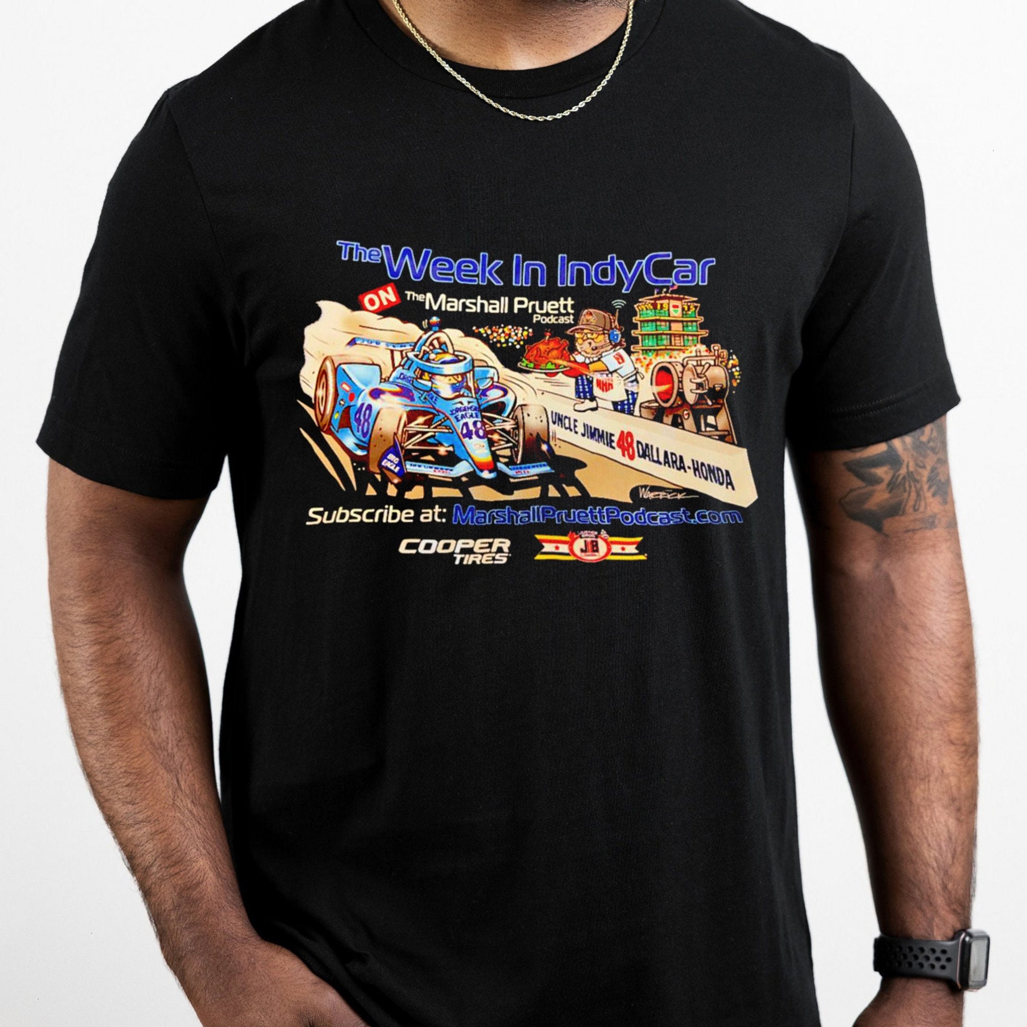 Cartoon Style The Week In Indycar The Marshall Pruett Unisex T-Shirt Cartoon Style The Week In Indycar The Marshall Pruett Unisex T-Shirt