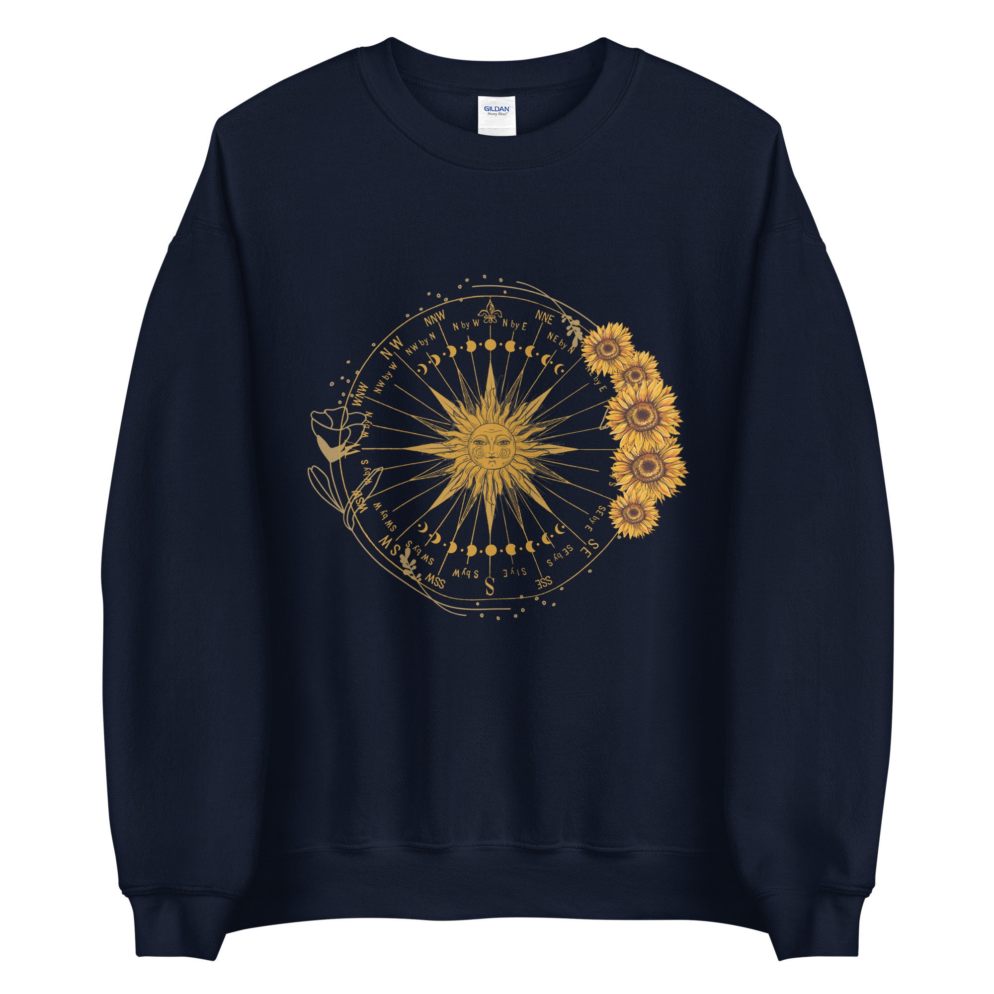 Celestial Sun Witchy Moon Phase Sunflower Hippie Unsiex T-Shirt Celestial Sun Witchy Moon Phase Sunflower Hippie Unsiex T-Shirt