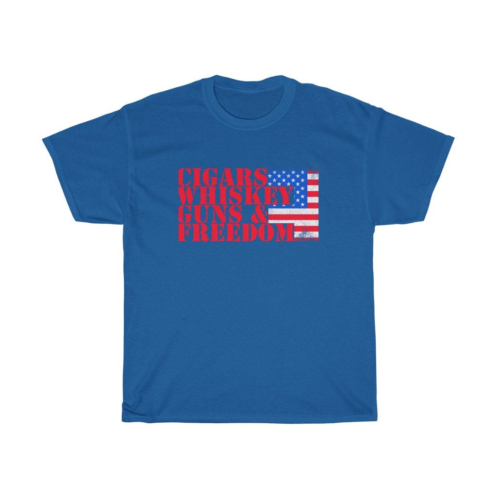Cigars Whisky Guns & Freedom American Flag Unisex T-Shirt Cigars Whisky Guns & Freedom American Flag Unisex T-Shirt