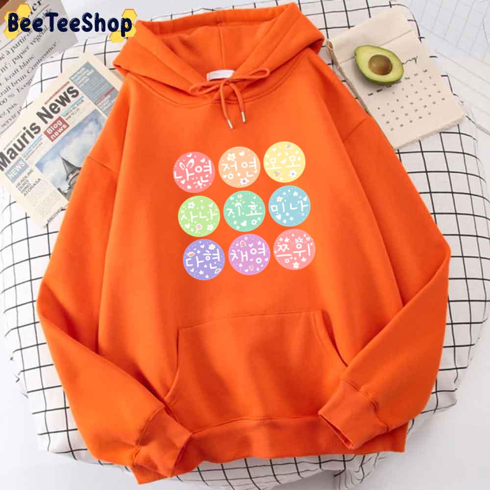 Color Hangul Design Twice Kpop Unisex Hoodie Color Hangul Design Twice Kpop Unisex Hoodie