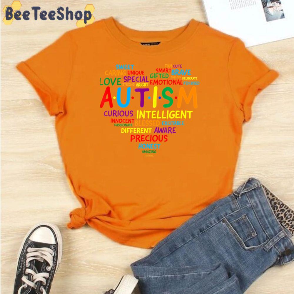 Color Heart Support For Autism Awareness Unisex T-Shirt Color Heart Support For Autism Awareness Unisex T-Shirt
