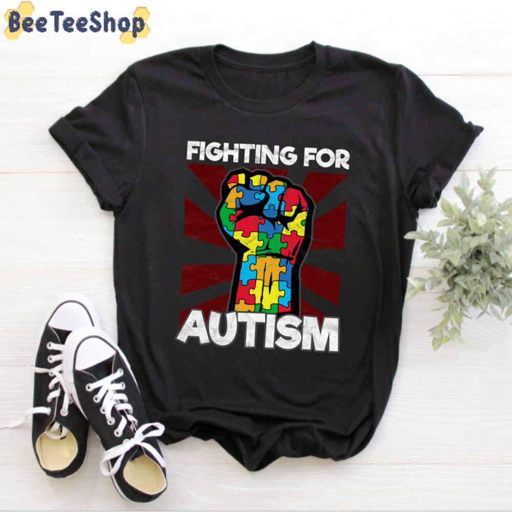 Colorful Hand Puzzle Fighting For Autism Awareness Unisex T-Shirt Colorful Hand Puzzle Fighting For Autism Awareness Unisex T-Shirt