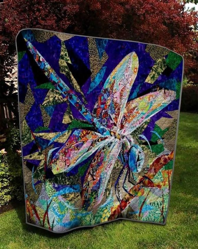 Colorfull Dragonfly Painting Quilt Blanket Colorfull Dragonfly Painting Quilt Blanket