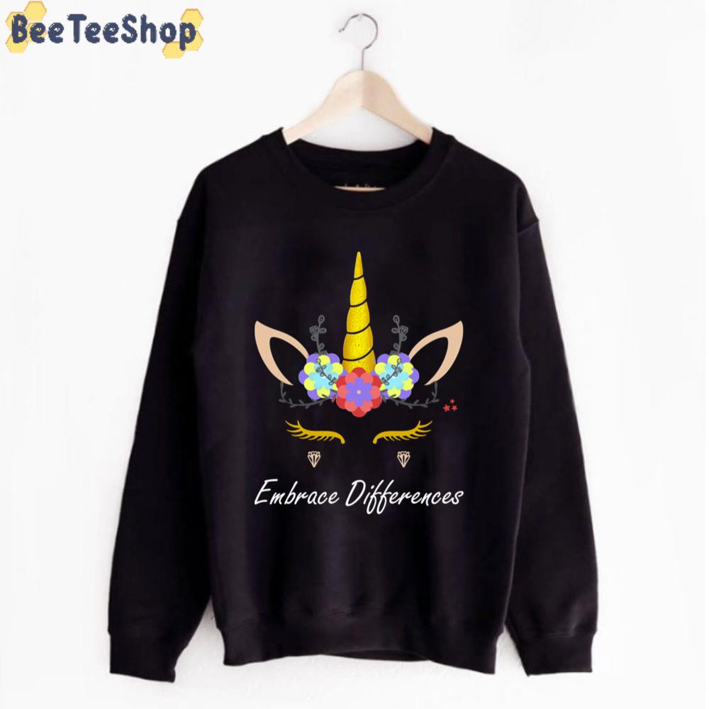 Cunicorn Embrace Differences Autism Awareness Unisex T-Shirt Cunicorn Embrace Differences Autism Awareness Unisex T-Shirt