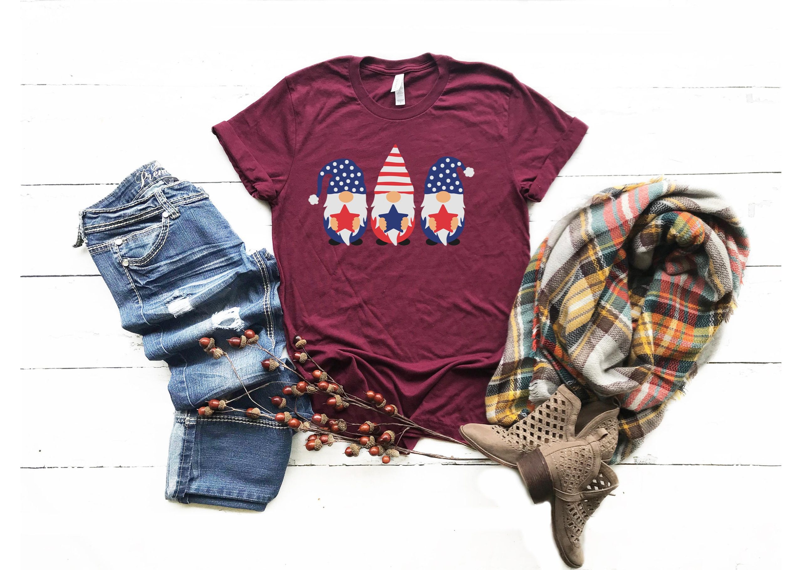Cute American Gnomes Memorial Day Unisex T-Shirt Cute American Gnomes Memorial Day Unisex T-Shirt