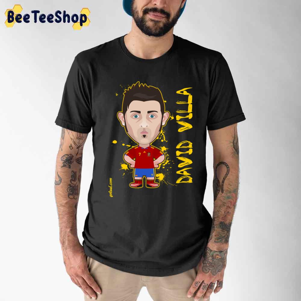 Cute Cartoon David Villa Football Unisex T-Shirt Cute Cartoon David Villa Football Unisex T-Shirt