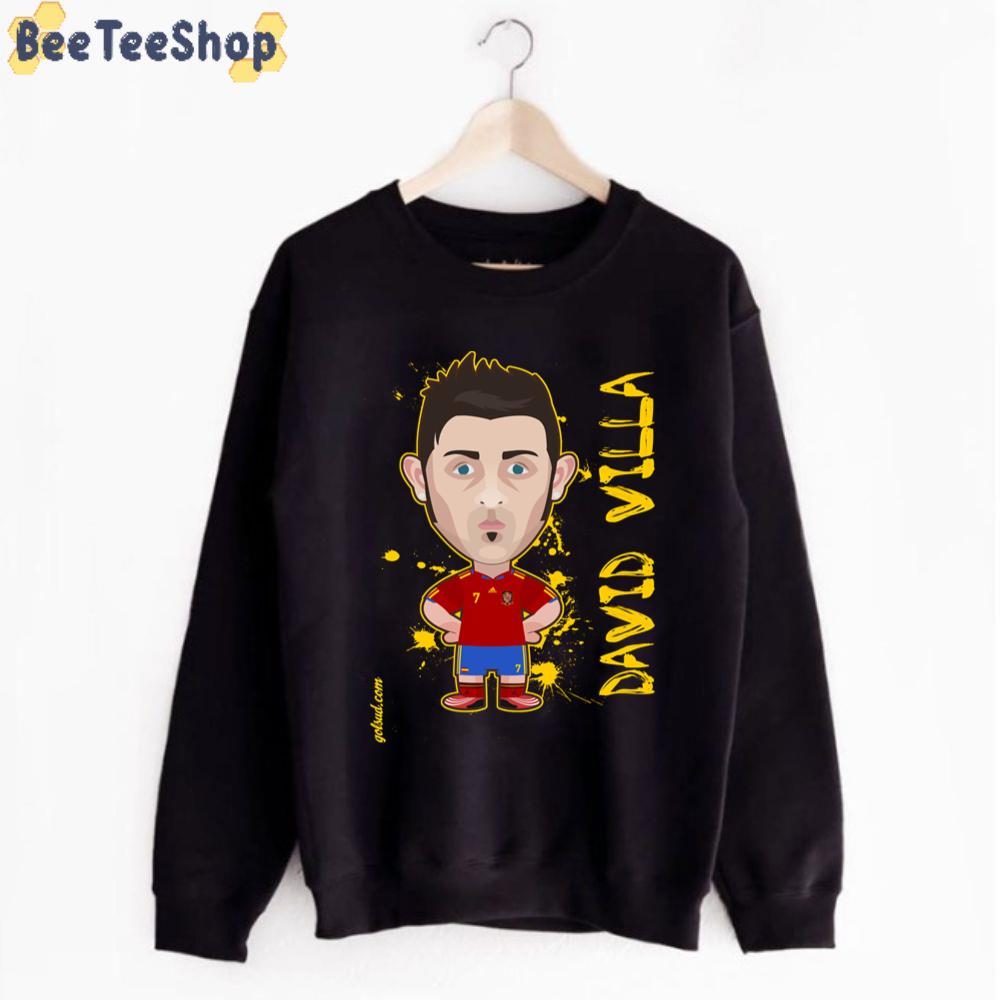 Cute Cartoon David Villa Football Unisex T-Shirt Cute Cartoon David Villa Football Unisex T-Shirt