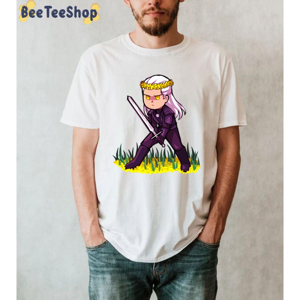Cute Chibi Flower Crown Geralt The Witcher Unisex T-Shirt Cute Chibi Flower Crown Geralt The Witcher Unisex T-Shirt