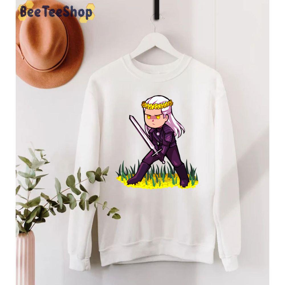 Cute Chibi Flower Crown Geralt The Witcher Unisex T-Shirt Cute Chibi Flower Crown Geralt The Witcher Unisex T-Shirt