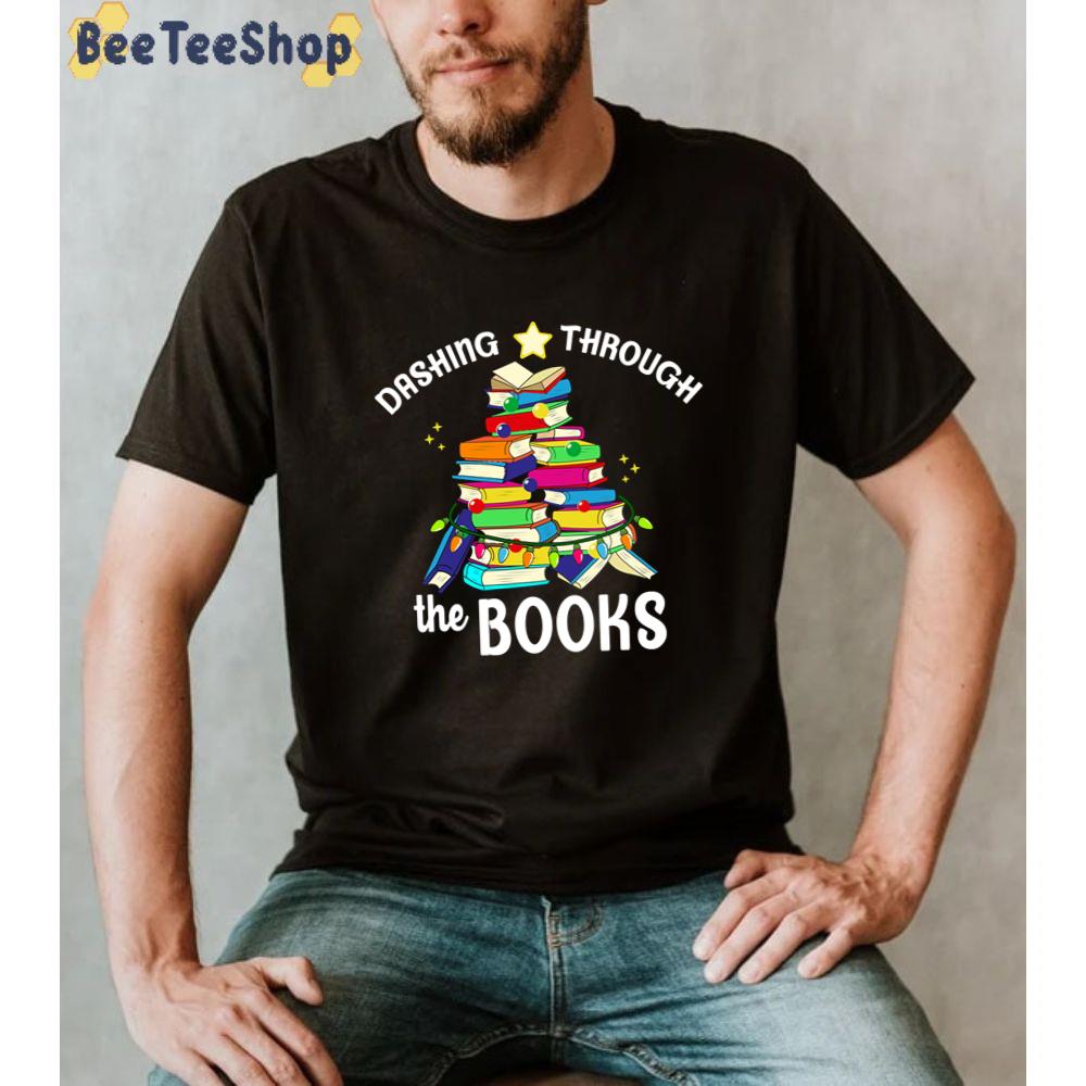 Dashing Through The Books Christmas Tree Book Unisex Sweatshirt Dashing Through The Books Christmas Tree Book Unisex Sweatshirt