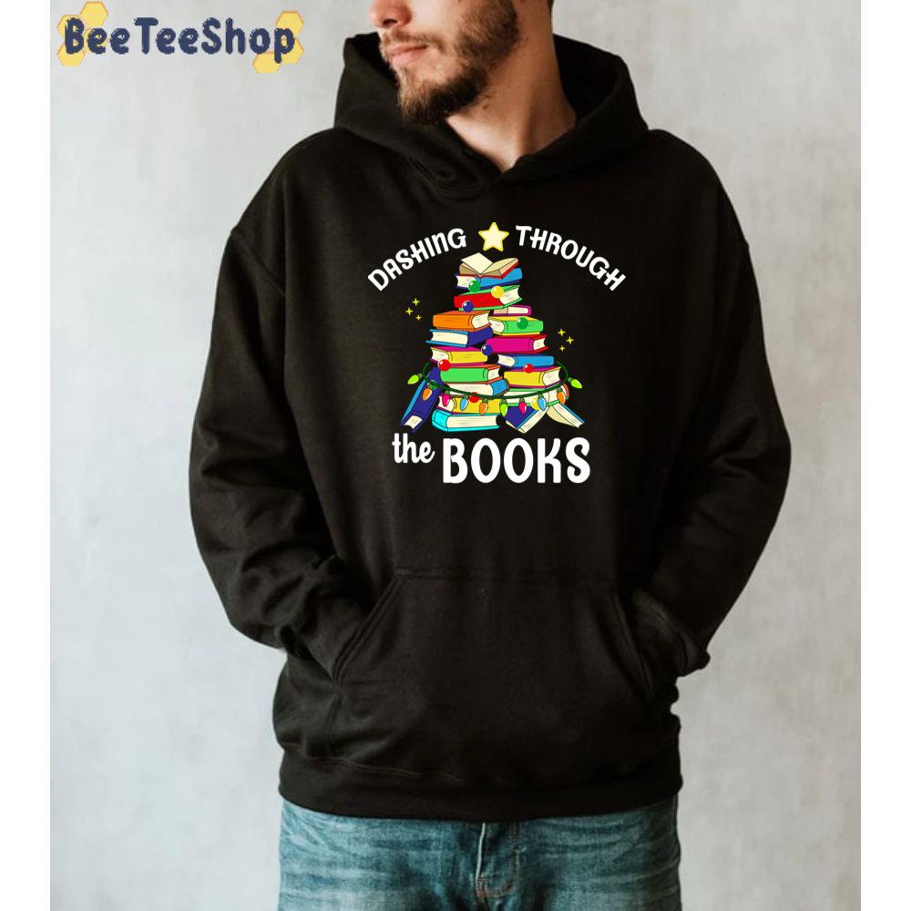 Dashing Through The Books Christmas Tree Book Unisex Sweatshirt Dashing Through The Books Christmas Tree Book Unisex Sweatshirt