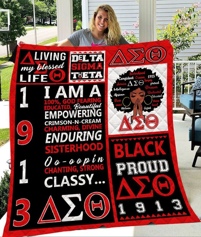 Delta Sigma Theta Quilt Fleece Blanket Delta Sigma Theta Quilt Fleece Blanket