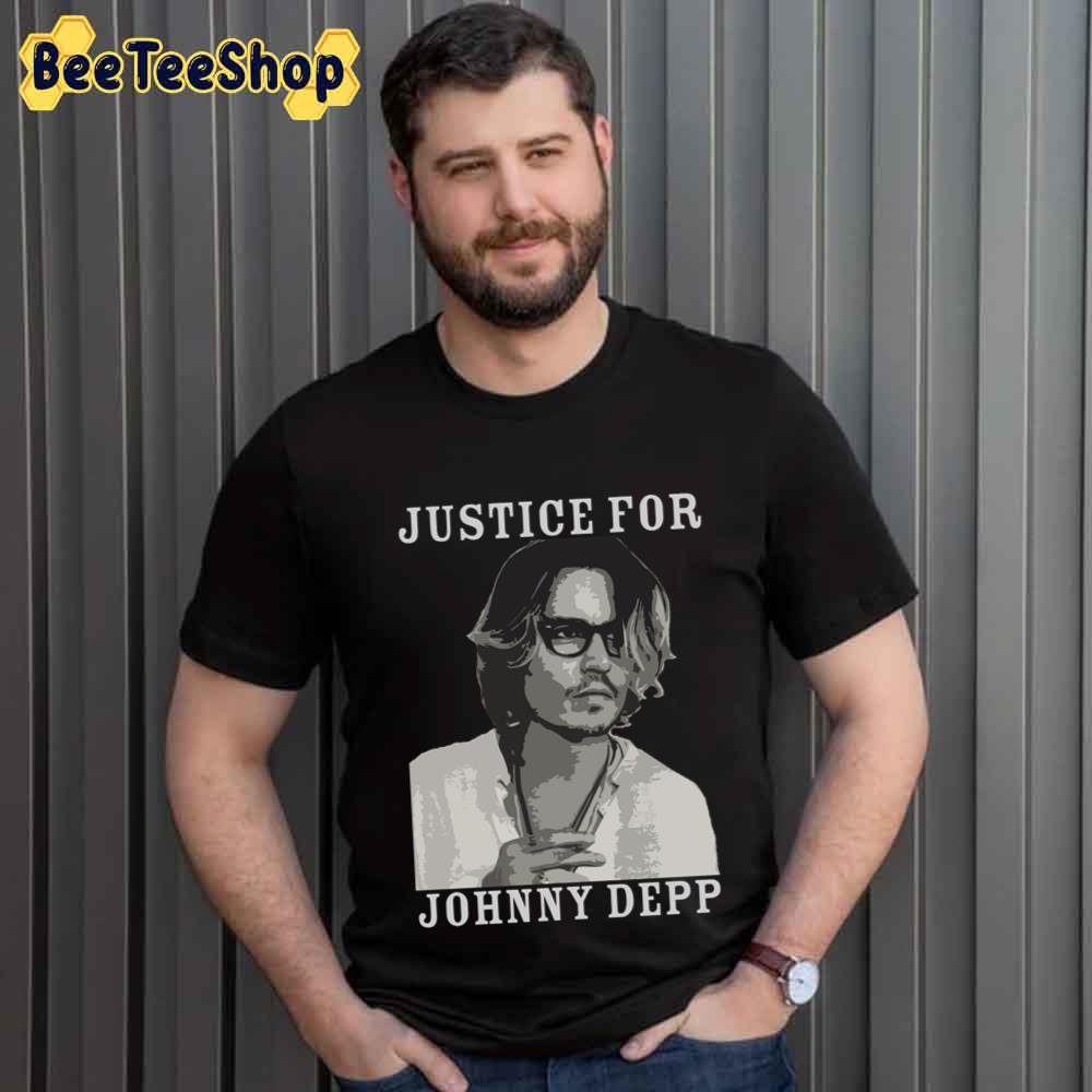 Digital Black And White Justice For Johnny Depp Unisex T-Shirt Digital Black And White Justice For Johnny Depp Unisex T-Shirt