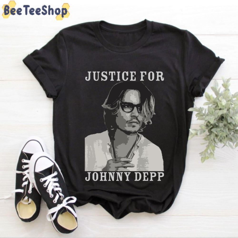 Digital Black And White Justice For Johnny Depp Unisex T-Shirt Digital Black And White Justice For Johnny Depp Unisex T-Shirt